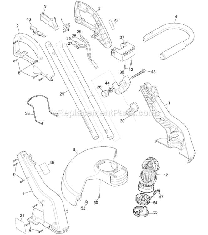 Page A Diagram and Parts List for GH500 Type 2 Black and Decker Trimmer